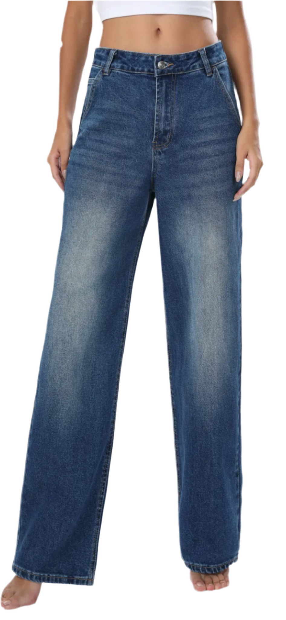 MELLY & CO - MID WASH MOM JEANS